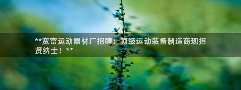 德国意昂3集团：**宽富运动器材厂招聘：顶级运动装备
