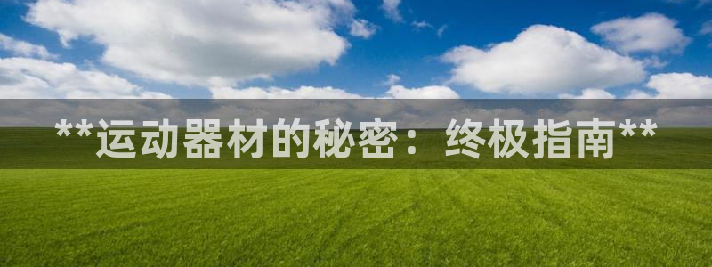 意昂平台体育：**运动器材的秘密：终极指南**
