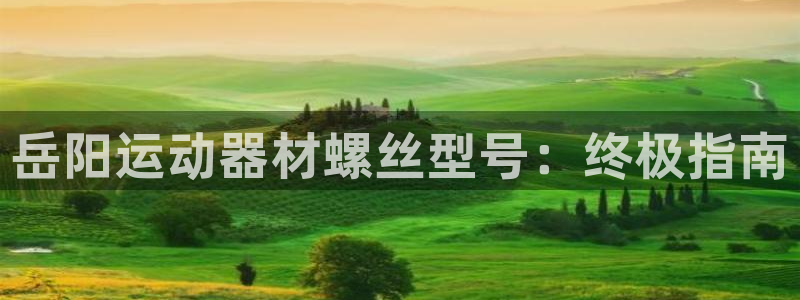 意昂平台体育：岳阳运动器材螺丝型号：终极指南