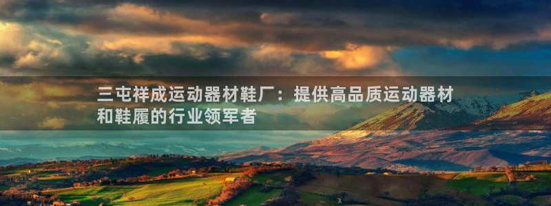 意昂3集团E.ON：三屯祥成运动器材鞋厂：提供高品质